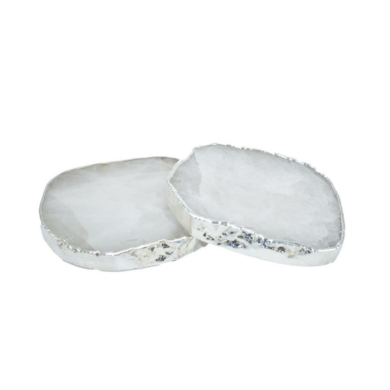 - Luxury Cloudy Quartz Coasters, Set of 2