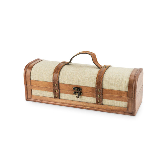 1 Bottle Vintage Striped Trunk Wine Box