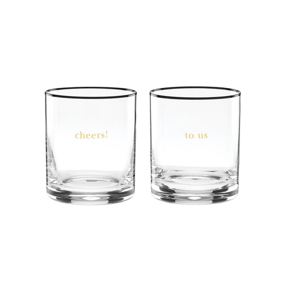 Cheers to Us Double Old Fashioned Glasses Set, 2 Piece