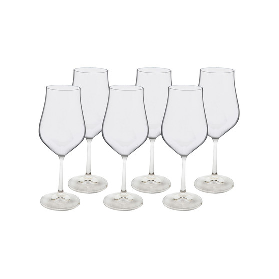 White Water Glasses with Stem, Set of 6