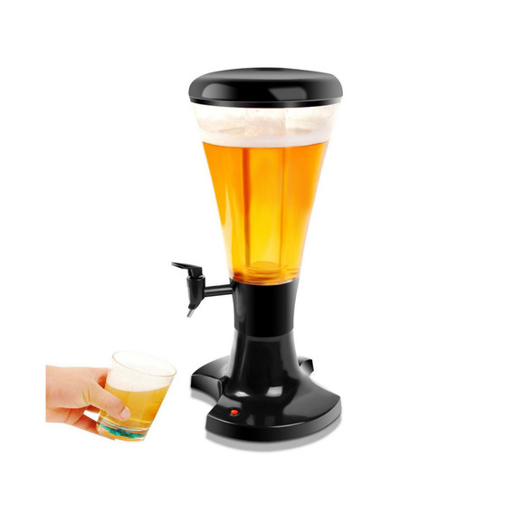 3L Cold Draft Beer Tower Dispenser Plastic with LED Lights