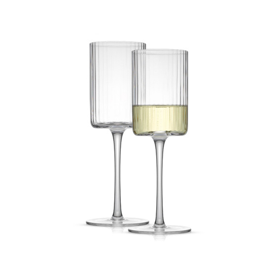 Elle Ribbed White Wine Glass 2 Piece Set
