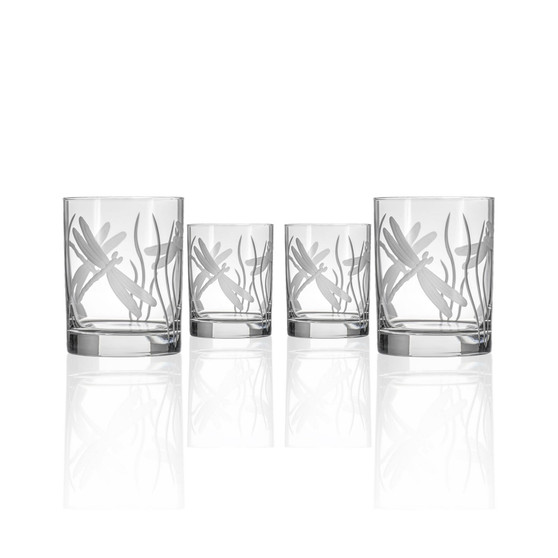 Dragonfly Double Old Fashioned 14Oz - Set Of 4 Glasses