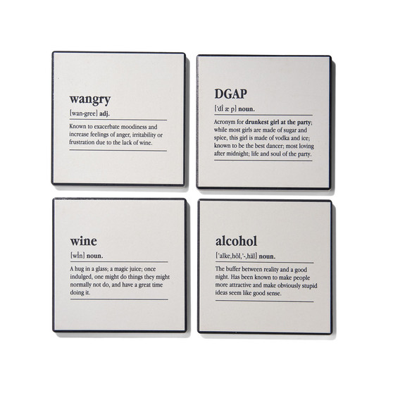 4.25'' D Definitions Ceramic Coasters Set, 4 Piece