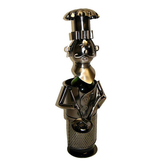 Chef with Pan Wine Bottle Holder