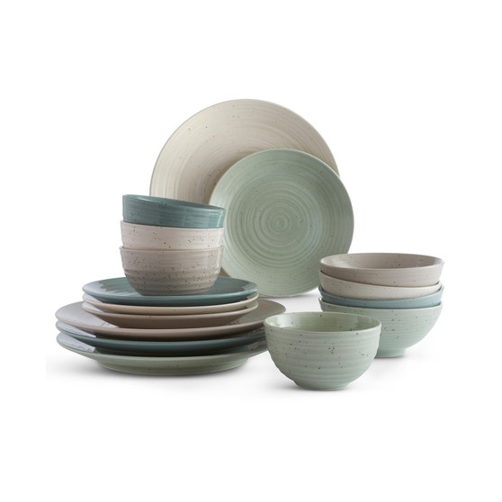 Siterra Mixed Speckled 16-Pc. Dinnerware Set