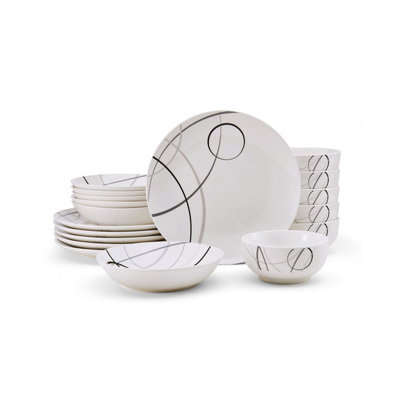 Studio Nova Circles 18 Piece Dinnerware Set, Service for 6