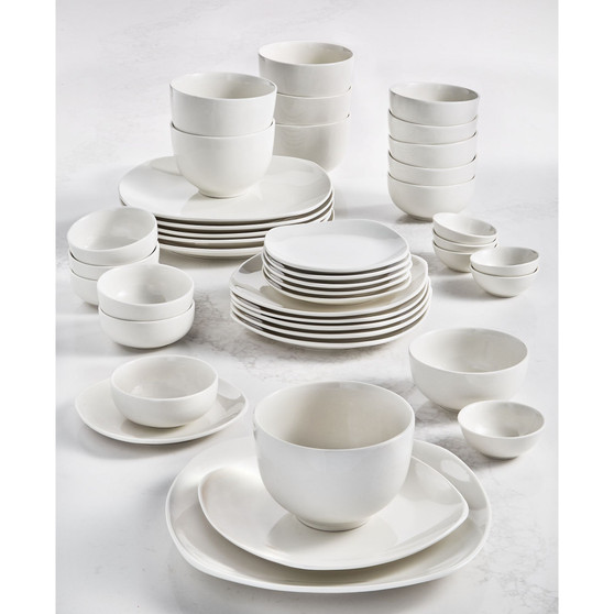 Inspiration by Denmark Soft Square 42 Pc. Dinnerware Set, Service for 6