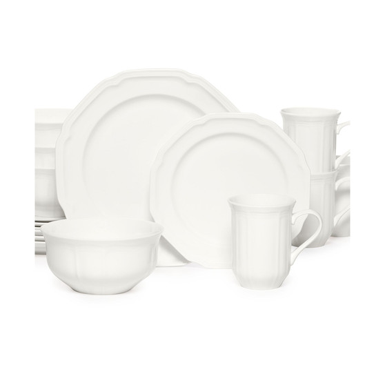 Antique White 16 Pc. Dinnerware Set, Service for 4
