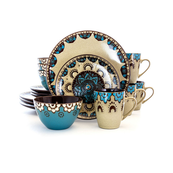 Clay Heart 16 Piece Luxurious Stoneware Dinnerware Set