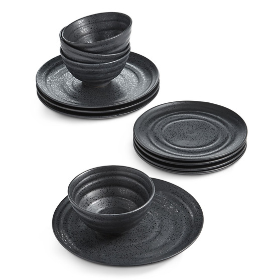 Charcoal 12 Pc. Dinnerware Set, Service for 4, Created for Macy's