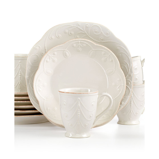 French Perle 12 Pc. Dinnerware Set, Service for 4