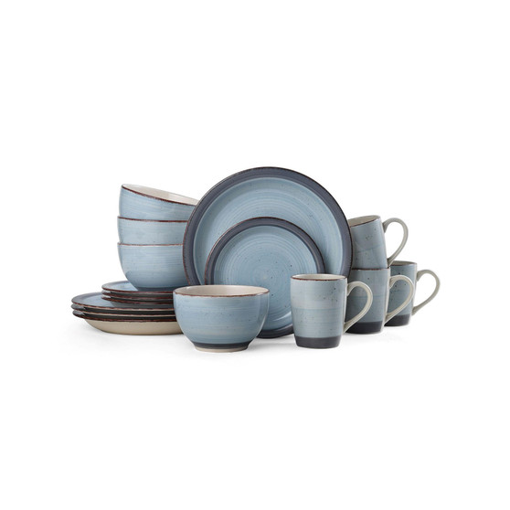 sadie blue 16 pc dinnerware set, service for 4