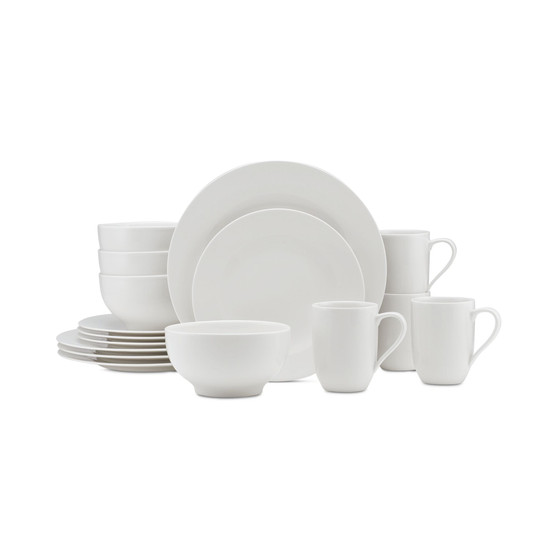 Dinnerware For Me Collection Porcelain 16 Dinnerware Set, Service for 4
