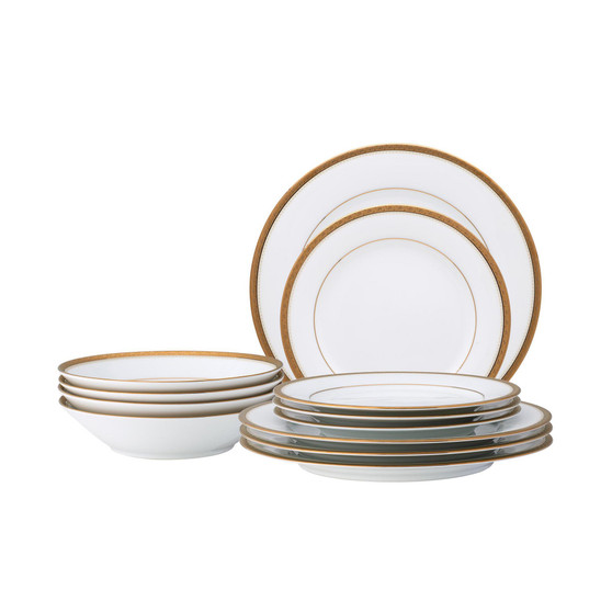 Charlotta Gold 12 Pc Dinnerware Set