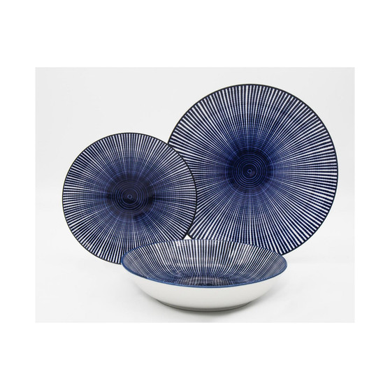 Blue 12 Piece Dinnerware Set, Service for 4
