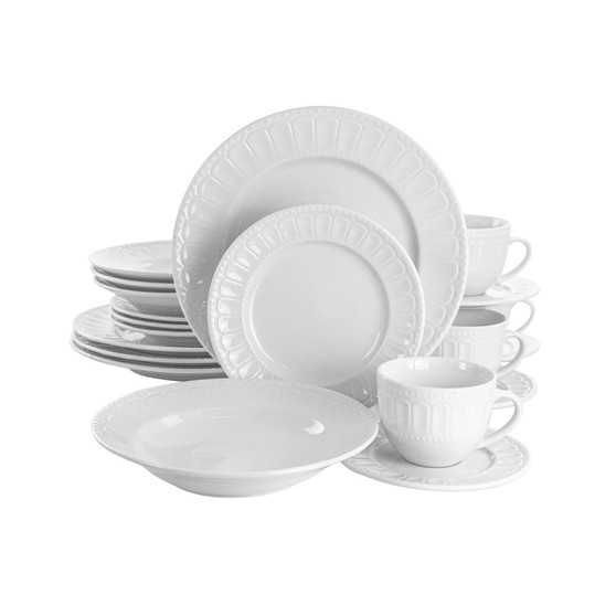 Country Kitchen Solid 20 Piece Porcelain Dinnerware Set, Service for 4