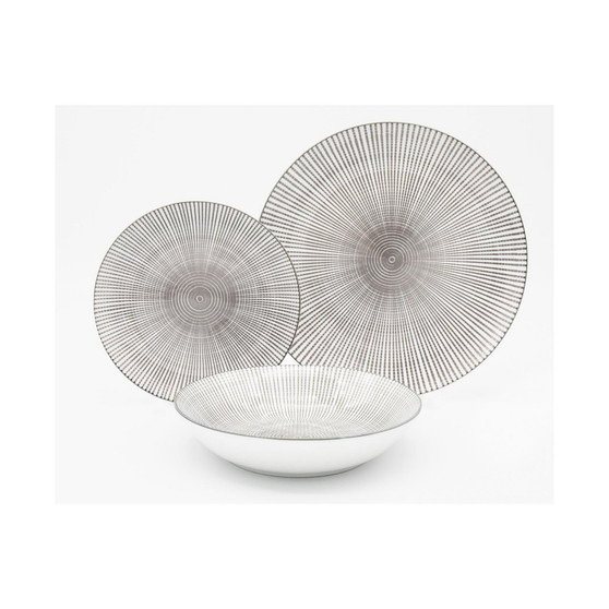Grey 12 Piece Dinnerware Set, Service for 4