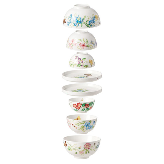 Butterfly Meadow Luna Nesting 8-Piece Dinnerware Set