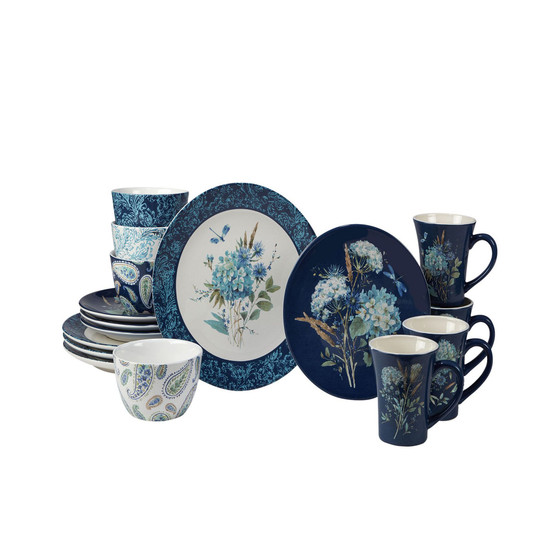 Bohemian Blue 16 Piece Dinnerware Set
