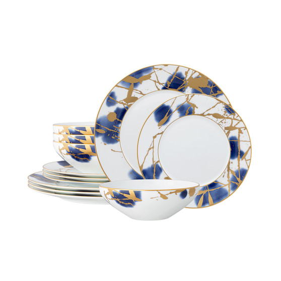 Jubilant Days Gold 12 Piece Set, Service For 4