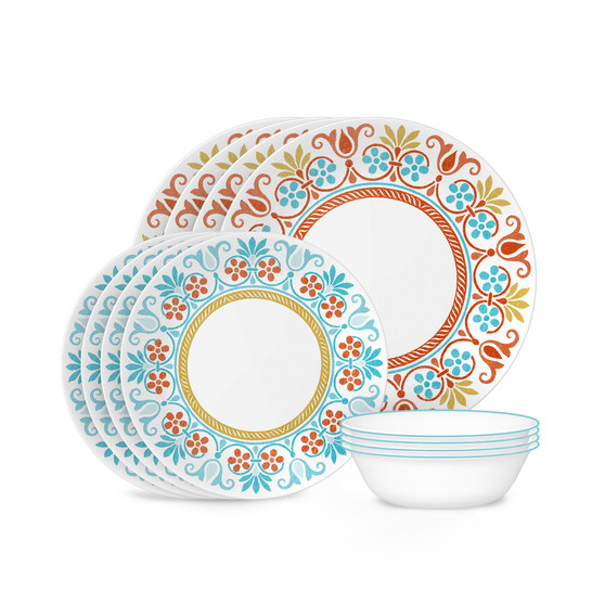 Global Collection, Terracotta Dreams, 12-Piece Dinnerware Set, Service for 4