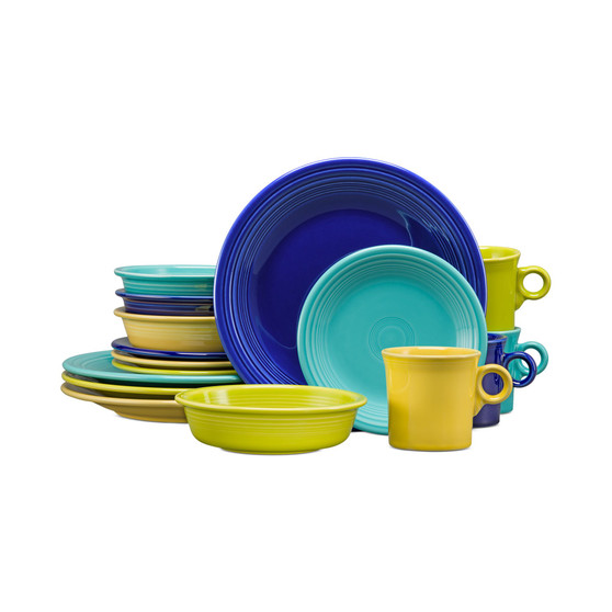 Mixed Cool Colors 16-Pc. Classic Dinnerware Set, Service for 4