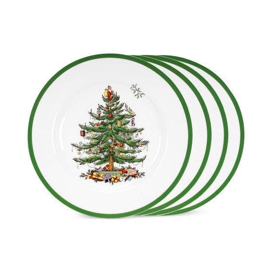 Christmas Tree Dinner Plates, Set of 4