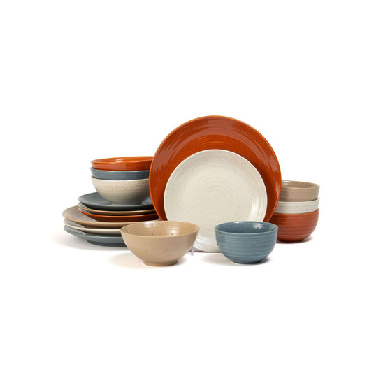 Siterra Painters Palette 16 Piece Dinnerware Set, Service for 4