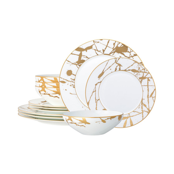 Raptures Gold 12 Piece Set, Service For 4