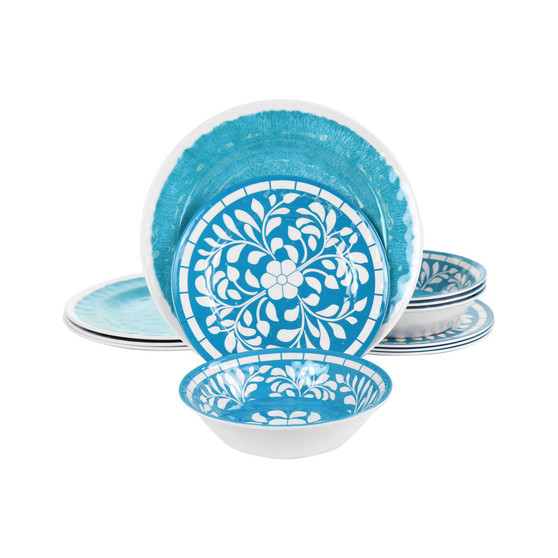 Rebeca 12 Piece Melamine Dinnerware Set, Service for 4