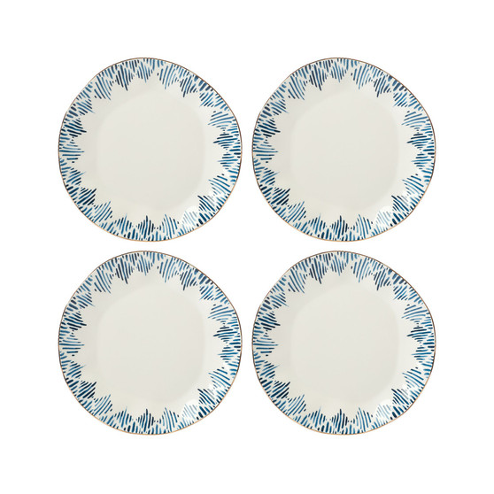 Blue Bay Dinner Plate Set/4  Ikat