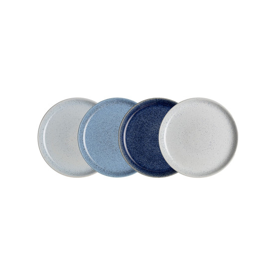 Studio Blue 4-Pc. Medium Coupe Plate Set