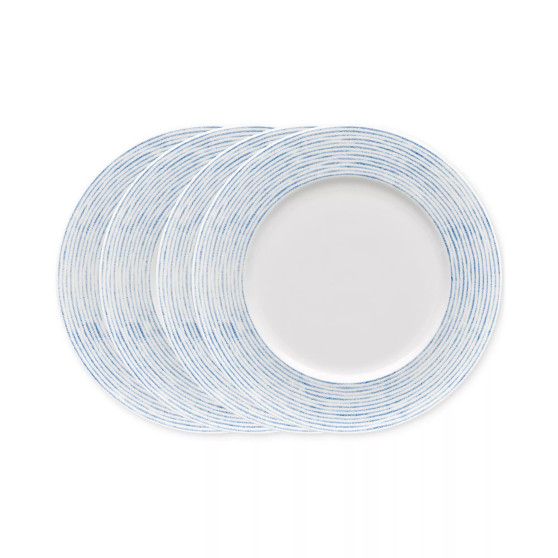 Hammock "Stripes" Rim Dinner Plates, Set of 4