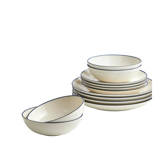 Maze Denim Line 12 Piece Dinnerware Set, Service for 4