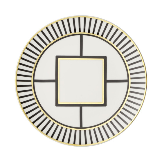Metro Chic Salad Plate Stripe Rim