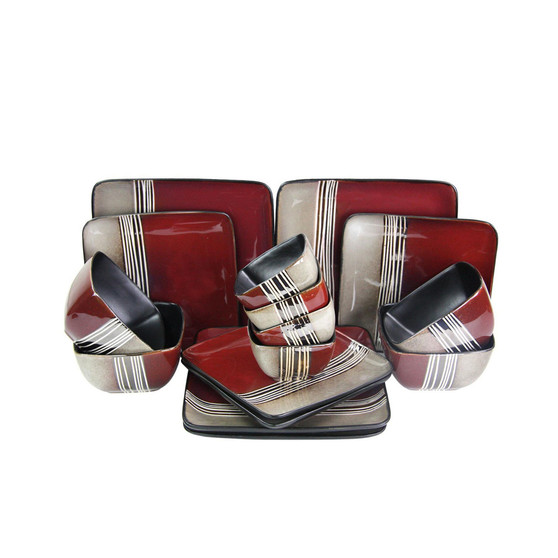 Downtown Loft 16 Piece Double Bowl Stoneware Dinnerware Set