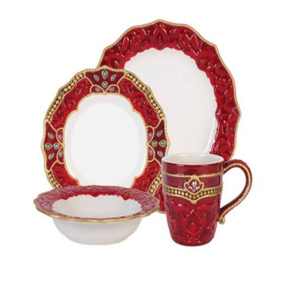 Renaissance Holiday Dinnerware Set, 4 Pieces