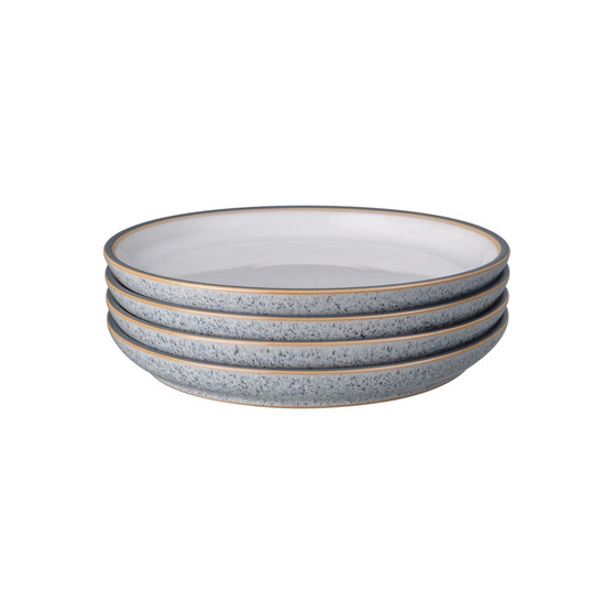 Studio Craft Grey/White 4 Piece Medium Coupe Plate Set