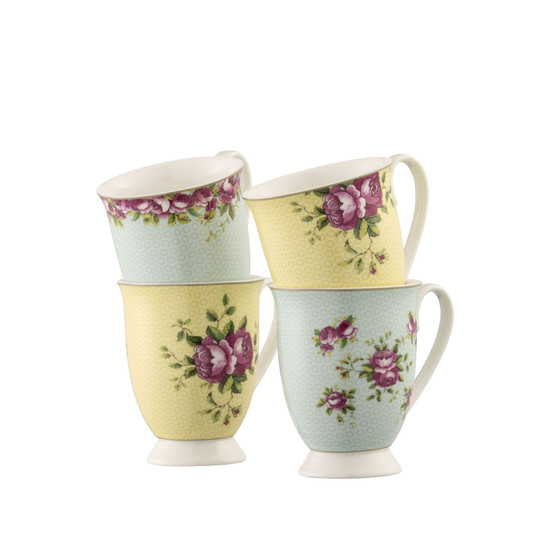 Archive Rose Mugs, Set of 4