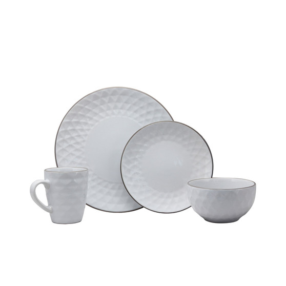 Medici Pearl 16 Piece Dinnerware Set, White