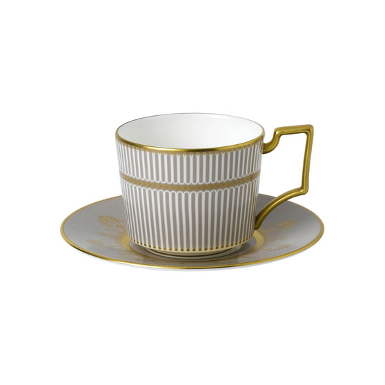 Anthemion Grey Teacup Saucer Set