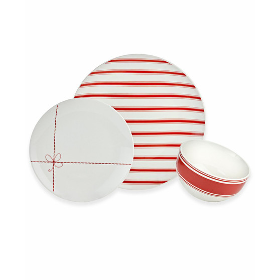 Holiday Present Dinnerware Pattern, Set of 12, Service for 4