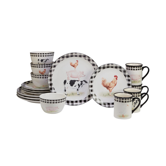 On The Farm Dinnerware Set, 16 Piece