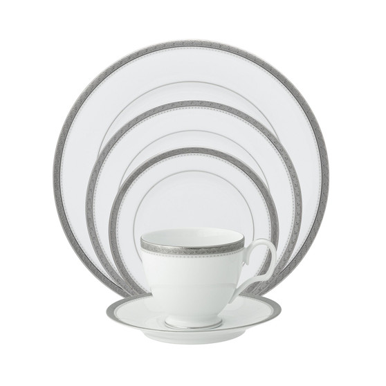 Charlotta Platinum 5 Piece Place Setting, Service for 1
