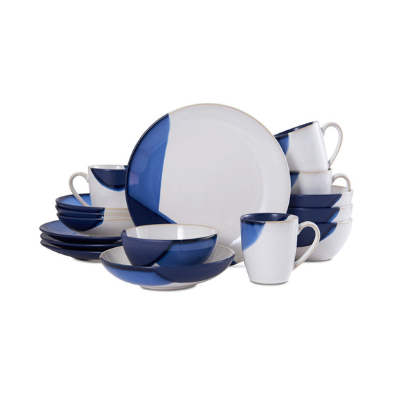 Gourmet Basics by Caden Blue 16-Pc. Dinnerware Set, Service for 4