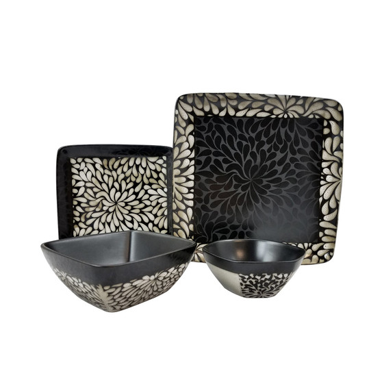 Desert Bloom 16 Piece Stoneware Dinnerware Set