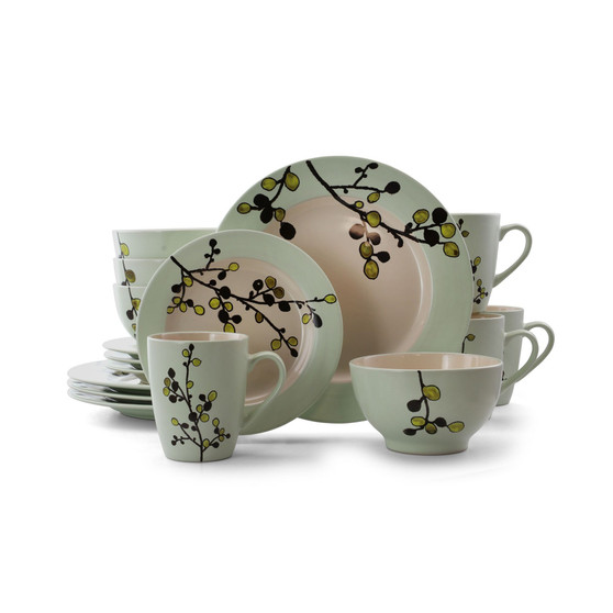 Retro Bloom 16 Piece Luxurious Stoneware Dinnerware Set