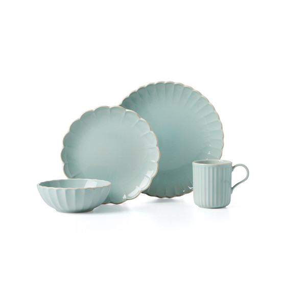 French Perle Solid 4 Piece Place Setting, Service for 1