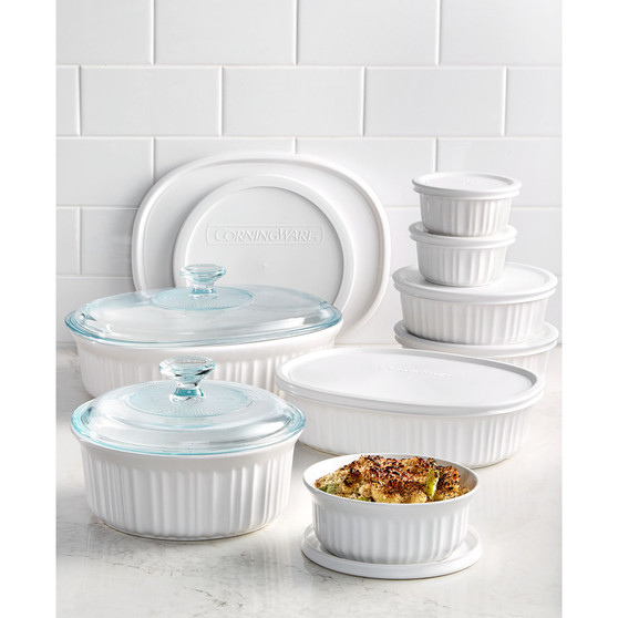 French White 18-Pc. Bakeware Set